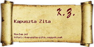 Kapuszta Zita névjegykártya